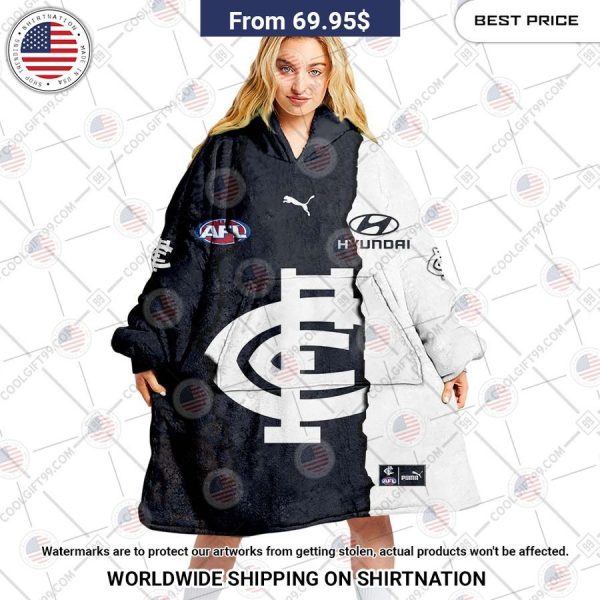Carlton Blues Mix Hoodie Blanket