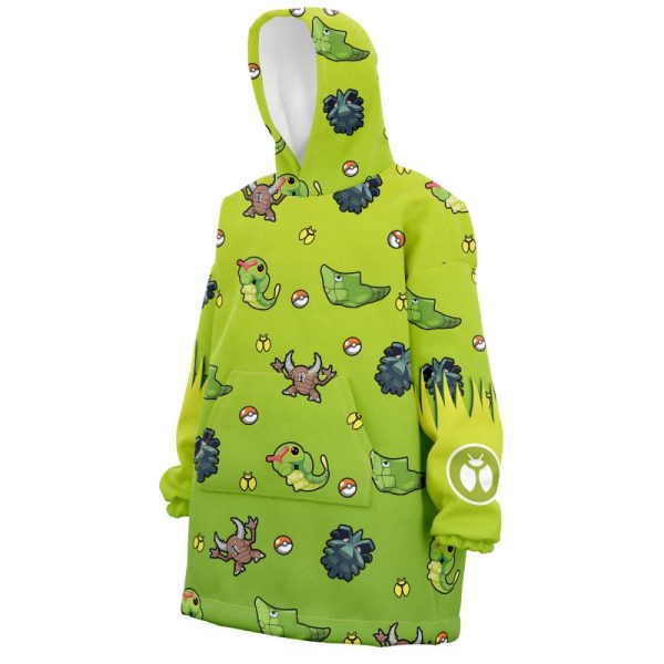 Bug Type Pattern Pokemon Hooded Blanket Hoodie