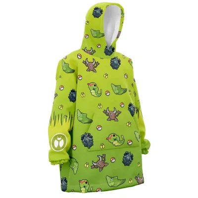 Bug Type Pattern Pokemon Hooded Blanket Hoodie