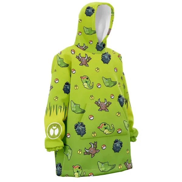 Bug Type Pattern Pokemon Hooded Blanket Hoodie