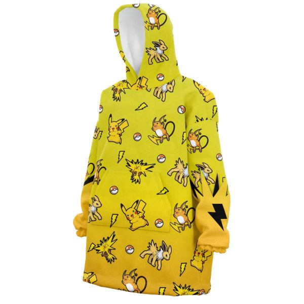 Electric Type Pattern Pokemon Hooded Blanket Hoodie