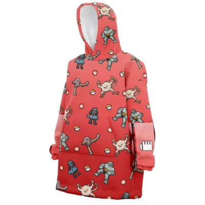 Fighting Type Pattern Pokemon Hooded Blanket Hoodie