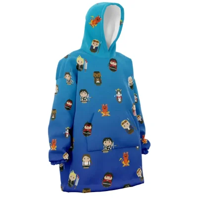 Final Fantasy Vii Pattern Hooded Blanket Hoodie
