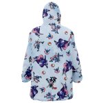 Greninja Pattern Pokemon Hooded Blanket Hoodie