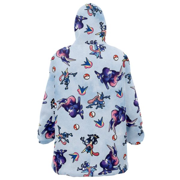 Greninja Pattern Pokemon Hooded Blanket Hoodie