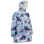Greninja Pattern Pokemon Hooded Blanket Hoodie