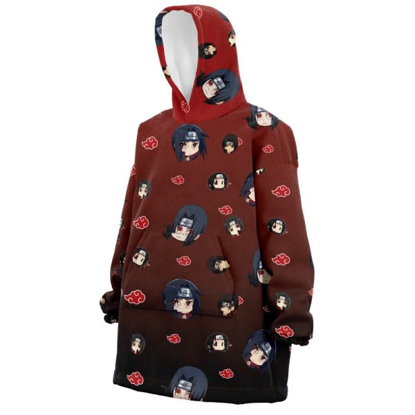 Itachi Uchiha Pattern Hooded Blanket Hoodie