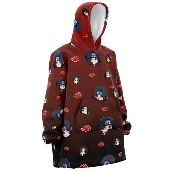 Itachi Uchiha Pattern Hooded Blanket Hoodie