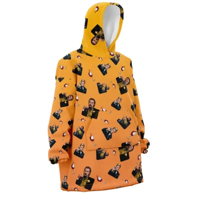 Leonardo Dicaprio Meme Pattern Hooded Blanket Hoodie