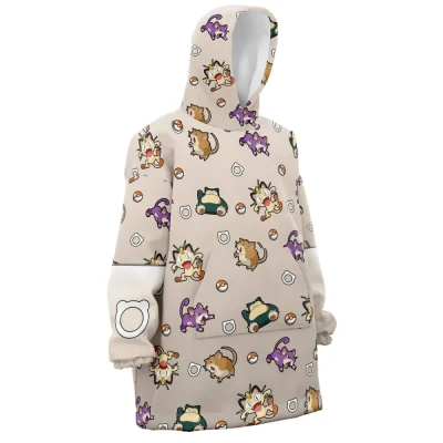 Normal Type Pattern Pokemon Hooded Blanket Hoodie