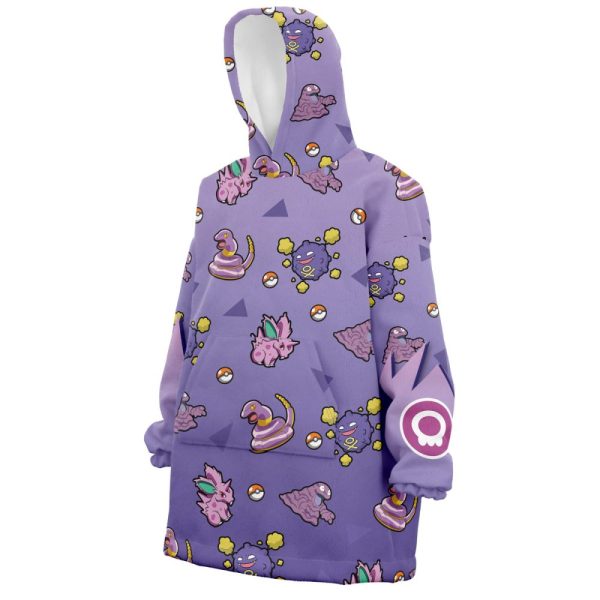Poison Type Pattern Pokemon Hooded Blanket Hoodie