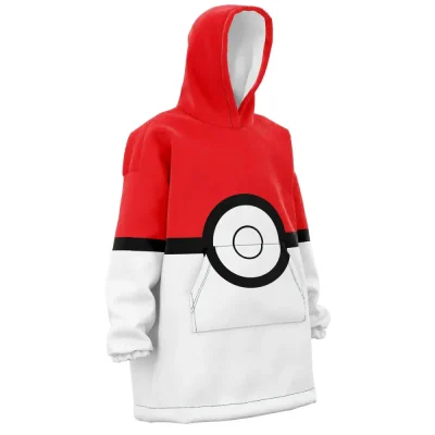 Pokeball Pokemon Hooded Blanket Hoodie