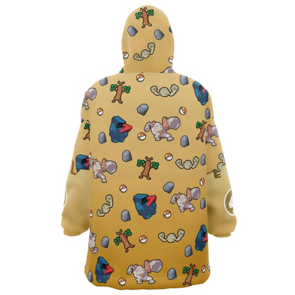 Rock Type Pattern Pokemon Hooded Blanket Hoodie