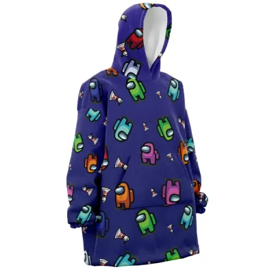There Is One Impostor Among Us Pattern Hooded Blanket Hoodie
