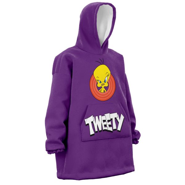 Tweety Purple Looney Tunes Hooded Blanket Hoodie