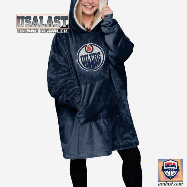 Edmonton Oilers Midnight Blue Blanket Hoodie Hoodie Blanket