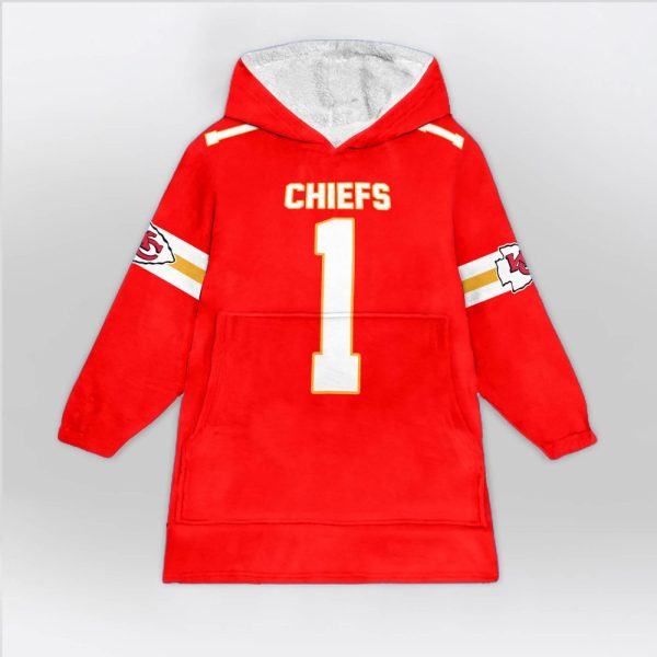 #1 Kansas City Football Unisex Blanket Hoodie