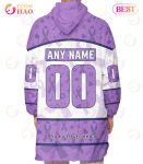 Nhl Columbus Blue Jackets Special Lavender - Fight Cancer Oodie Blanket Hoodie