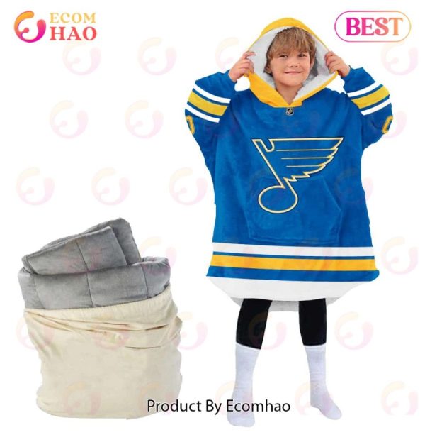Nhl St. Louis Blues Personalized Oodie Blanket Hoodie Snuggie Hoodies For All Family