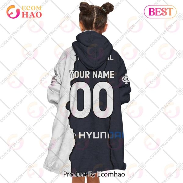 Personalized Afl Carlton Blues Mix V1 Jersey Oodie, Flanket, Blanket Hoodie, Snuggie
