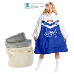 Best Personalized Canterbury-Bankstown Bulldogs White Blue Hooded Blanet Hoodie