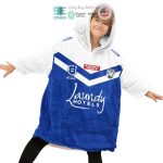 Best Personalized Canterbury-Bankstown Bulldogs White Blue Hooded Blanet Hoodie