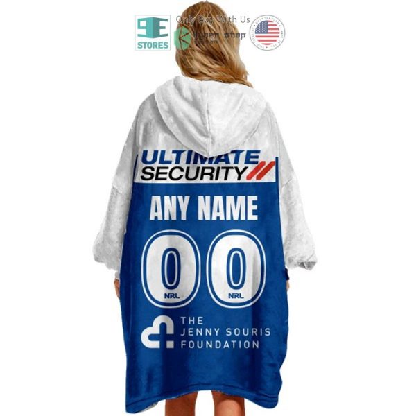 Best Personalized Canterbury-Bankstown Bulldogs White Blue Hooded Blanet Hoodie