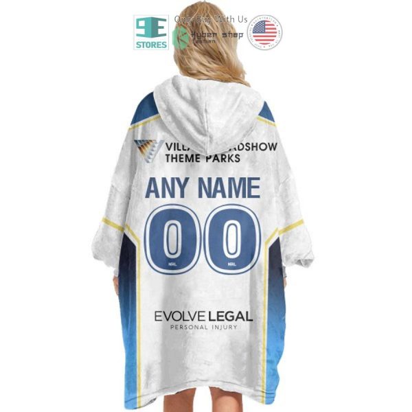 Best Personalized Gold Coast Titans White Blue Hooded Blanet Hoodie