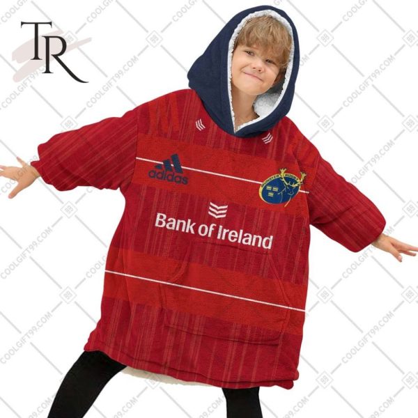 Personalized Irfu Munster Rugby 2023 Home Jersey Style Oodie, Flanket, Blanket Hoodie, Snuggie