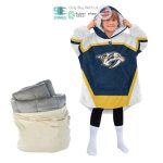 Best Personalized Nashville Predators White Blue Hooded Blanet Hoodie