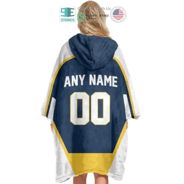 Best Personalized Nashville Predators White Blue Hooded Blanet Hoodie