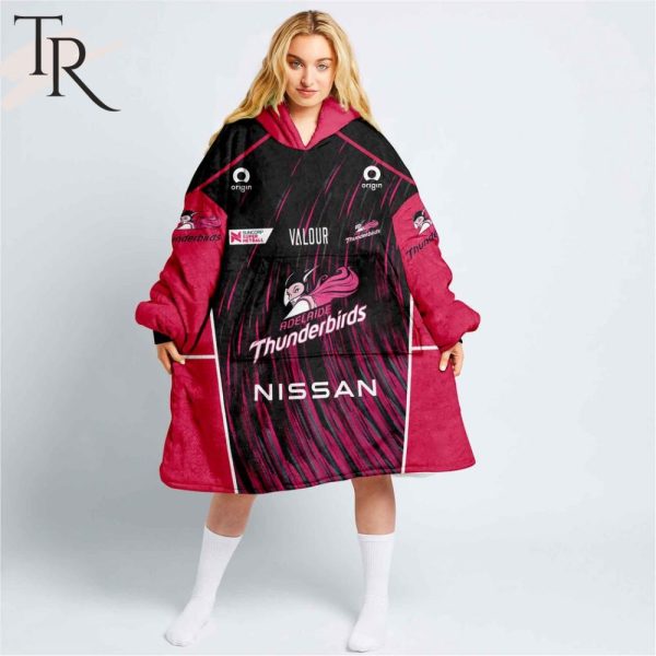 Personalized Netball Au Adelaide Thunderbirds Oodie, Flanket, Blanket Hoodie, Snuggie