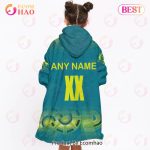 Personalized Netball Au Australia Diamonds Blue Oodie, Flanket, Blanket Hoodie, Snuggie