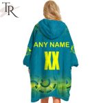 Personalized Netball Au Australia Diamonds Blue Oodie, Flanket, Blanket Hoodie, Snuggie