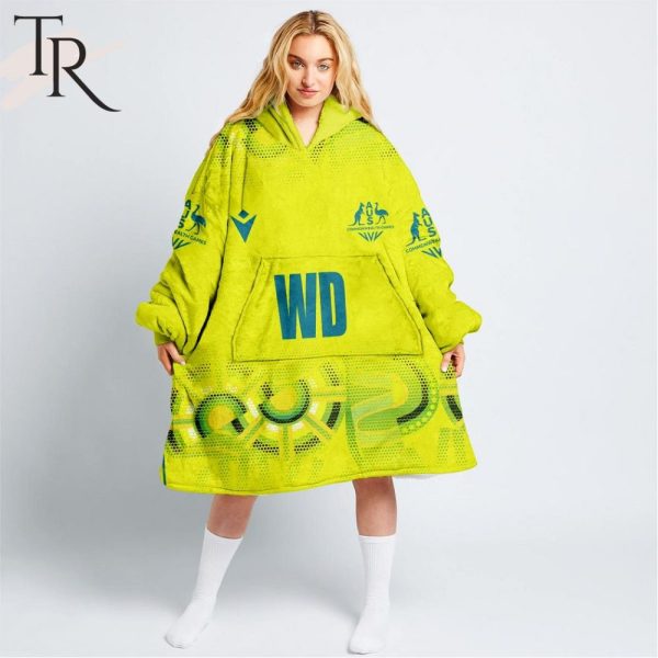 Personalized Netball Au Australia Diamonds Yellow Oodie, Flanket, Blanket Hoodie, Snuggie