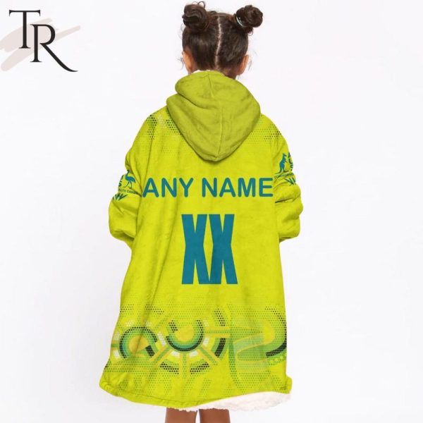 Personalized Netball Au Australia Diamonds Yellow Oodie, Flanket, Blanket Hoodie, Snuggie
