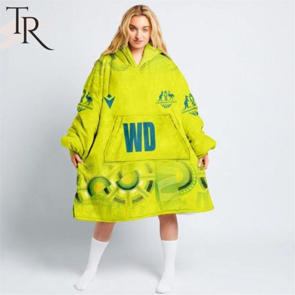 Personalized Netball Au Australia Diamonds Yellow Oodie, Flanket, Blanket Hoodie, Snuggie