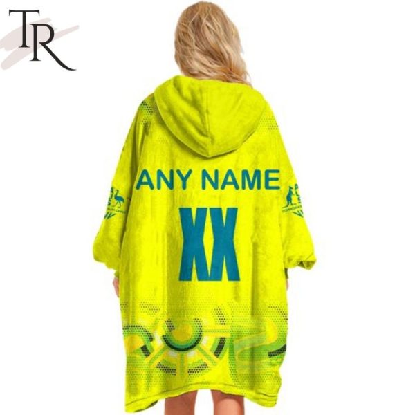 Personalized Netball Au Australia Diamonds Yellow Oodie, Flanket, Blanket Hoodie, Snuggie