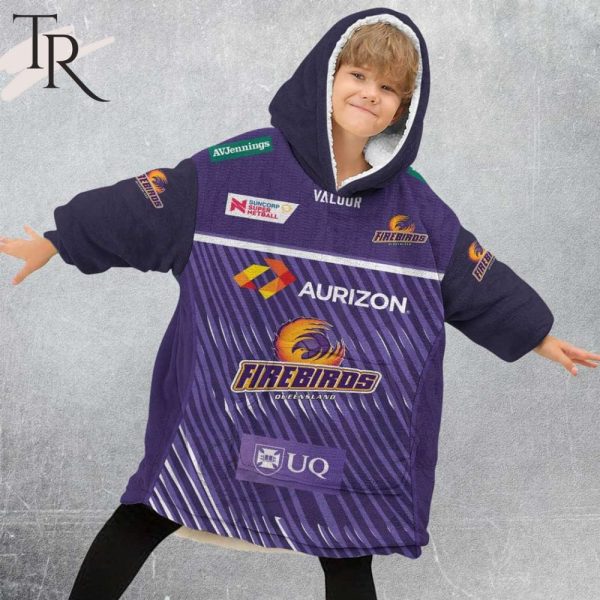 Personalized Netball Au Queensland Firebirds Oodie, Flanket, Blanket Hoodie, Snuggie