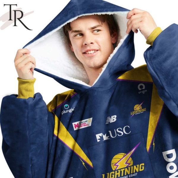 Personalized Netball Au Sunshine Coast Lightning Oodie, Flanket, Blanket Hoodie, Snuggie