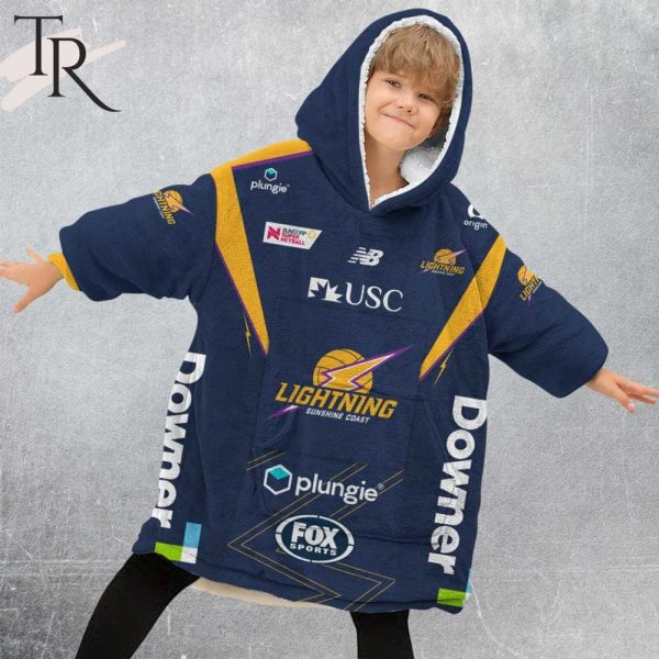 Personalized Netball Au Sunshine Coast Lightning Oodie, Flanket, Blanket Hoodie, Snuggie