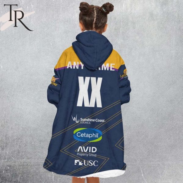 Personalized Netball Au Sunshine Coast Lightning Oodie, Flanket, Blanket Hoodie, Snuggie