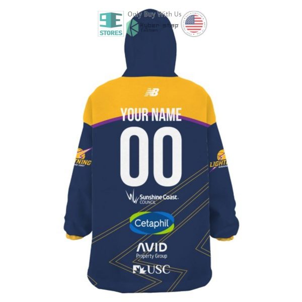 Best Personalized Netball Sunshine Coast Lightning Blue Hooded Blanet Hoodie