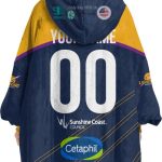 Best Personalized Netball Sunshine Coast Lightning Blue Hooded Blanet Hoodie