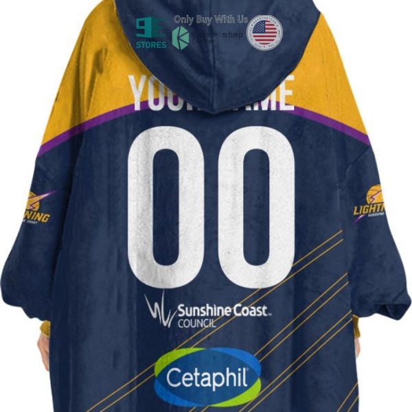 Best Personalized Netball Sunshine Coast Lightning Blue Hooded Blanet Hoodie