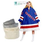 Best Personalized New York Rangers Blue Red Hooded Blanet Hoodie