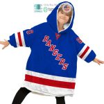 Best Personalized New York Rangers Blue Red Hooded Blanet Hoodie