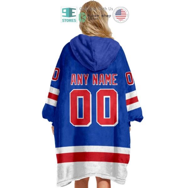 Best Personalized New York Rangers Blue Red Hooded Blanet Hoodie