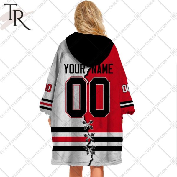 Personalized Nhl Chicago Blackhawks Mix Jersey Blanket Hoodie