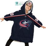 Best Personalized Columbus Blue Jackets Black Hooded Blanet Hoodie